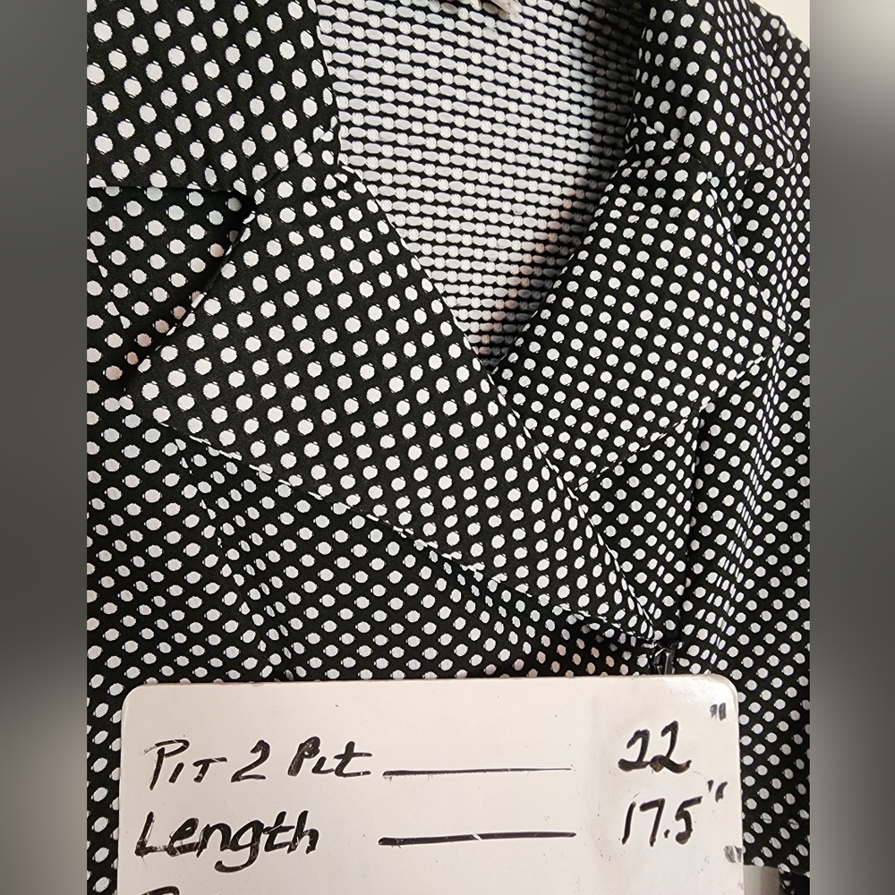 Chico's black white polka dot cropped blazer jacket SZ Large - Picture 6 of 6